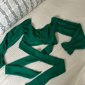 Kelly Green Tie Top